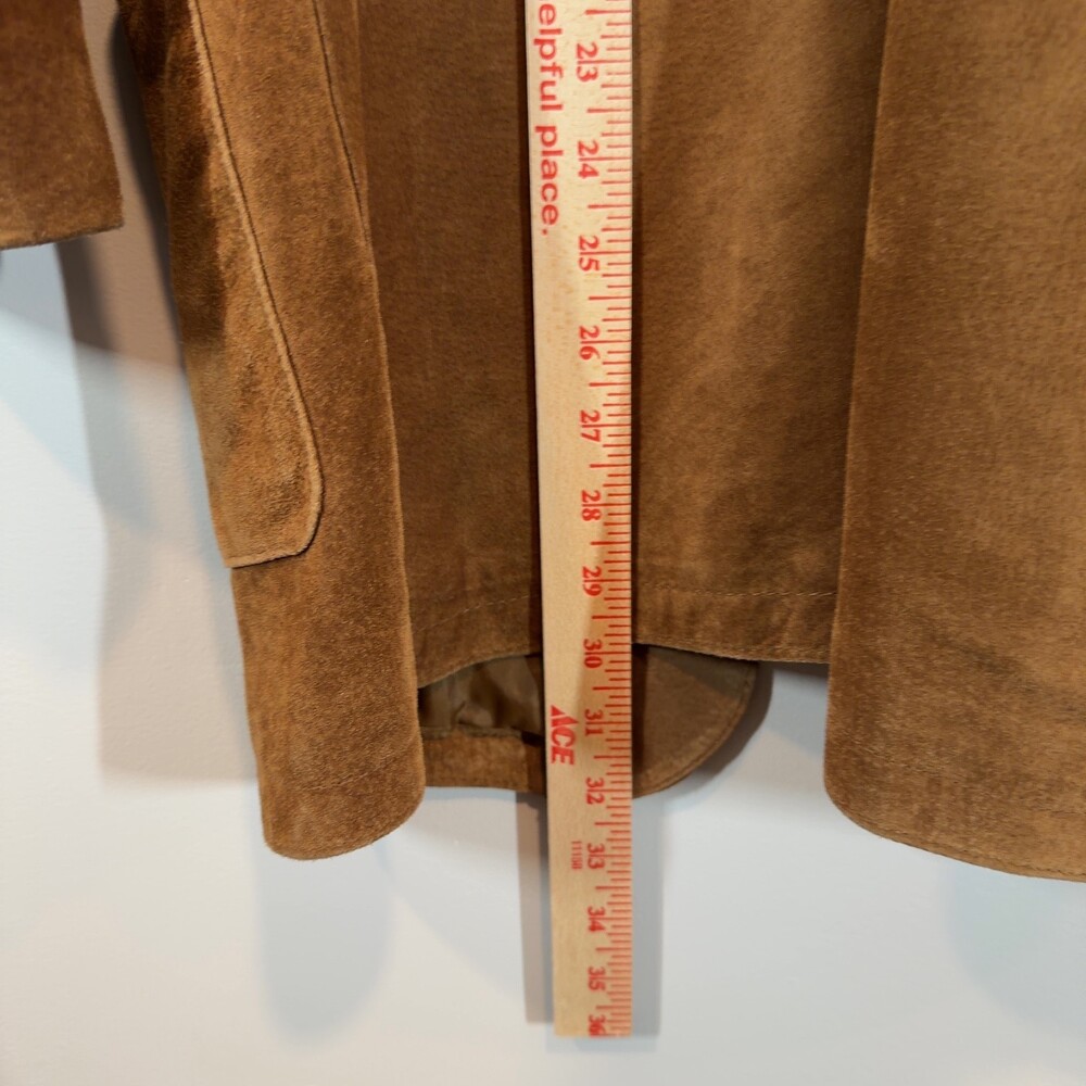 Margaret Godfrey Brown Suede Leather Blazer Jacket Womens Size‎ 10 - Picture 9 of 13